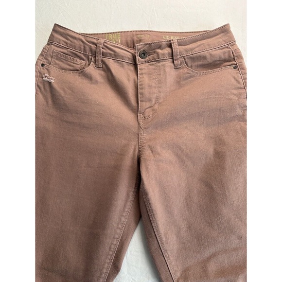 True Craft Jeans Mid Rise Skinny Women's Size 11 Rose Color Distressed - Picture 7 of 12